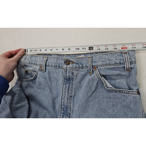 Vintage Levi’s 550 Orange Tab Jeans USA Fabric Mexico 36x32 90s Relaxed Tapered - Picture 2 of 14